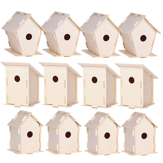 DIY Unfinished Wood Birdhouses
