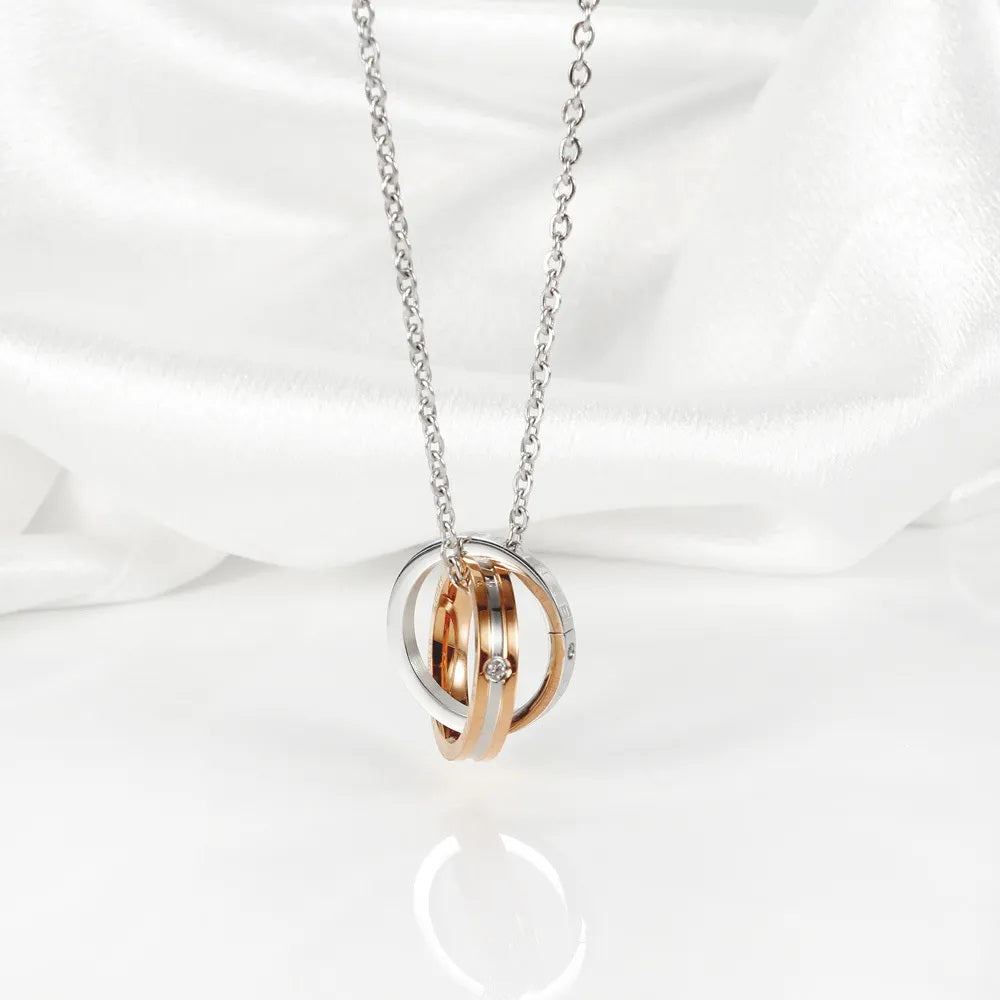 ✨ His & Hers Matching Double Ring Promise Love Pendant Necklaces ✨