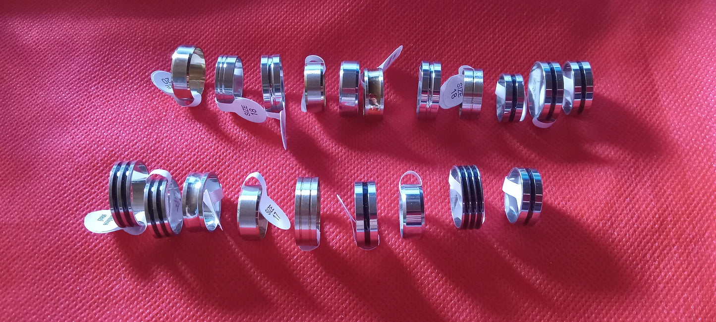 π Fashion Multicolor Stripe Stainless Steel Rings β Limited Stock! π