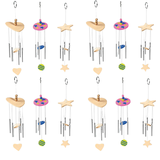 DIY Craft Unfinished Wood & Metal Wind Chimes