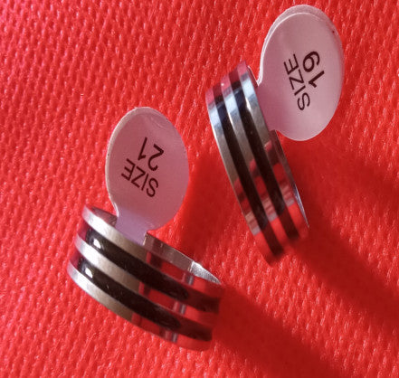 🌈 Fashion Multicolor Stripe Stainless Steel Rings – Limited Stock! 🌈